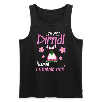 In Mei Dirndl Kumm I Nimma Nei | - Männer Premium Bio Tank Top - Schwarz - Vorne - Michal (187cm)