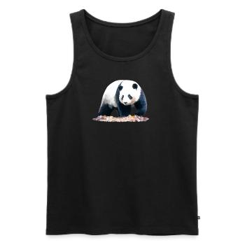 Dessin à l’huile de panda - Débardeur bio Premium Homme - noir - Devant - AI Model Male 178 light (178cm)
