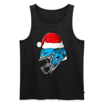 Fooballspieler Lustige Weihnachten - Männer Premium Bio Tank Top - Schwarz - Vorne - AI Model Male 178 light (178cm)