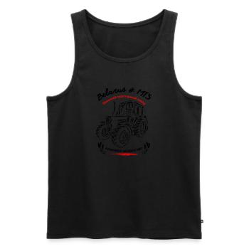 Belarus MTS / Legenden sterben nie. Ostalgie - Männer Premium Bio Tank Top - Schwarz - Vorne - Michal (187cm)