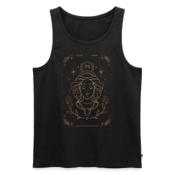 Signe de la Vierge : Constellation du zodiaque - Débardeur bio Premium Homme - noir - Devant - AI Model Male 178 light (178cm)