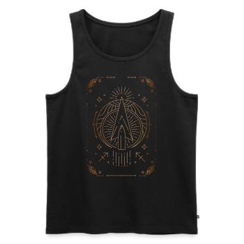 Signe du Sagittaire : Constellation du zodiaque - Débardeur bio Premium Homme - noir - Devant - AI Model Male 178 light (178cm)