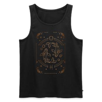 Signe des Poissons : Constellation du zodiaque - Débardeur bio Premium Homme - noir - Devant - AI Model Male 178 light (178cm)