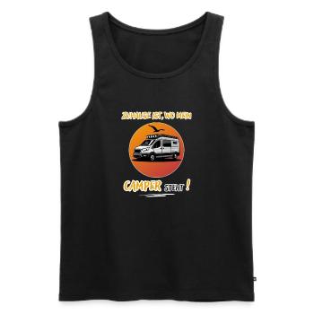 Zuhause Ist Wo Mein Camper steht-Kastenwagen-WoMo - Männer Premium Bio Tank Top - Schwarz - Vorne - Michal (187cm)