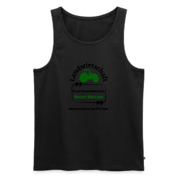 Landwirtschaft kann Dumme Menschen nicht Heilen... - Männer Premium Bio Tank Top - Schwarz - Vorne - AI Model Male 178 light (178cm)