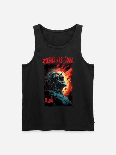 Zombies are coming. Run! - Men's Premium Organic Tank Top - black