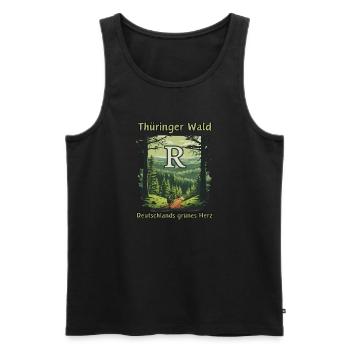 Thuringia-Germany's green heart-Rennsteig - Men's Premium Organic Tank Top - black - Front - AI Model Male 178 light (178cm)