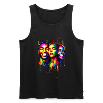 Cyber Vielfalt - Cyber Diversity - Männer Premium Bio Tank Top - Schwarz - Vorne - AI Model Male 178 light (178cm)