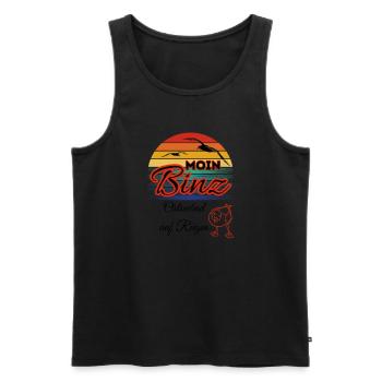 Moin Binz mit Möwe im Retro Style-Insel Rügen/Binz - Männer Premium Bio Tank Top - Schwarz - Vorne - Michal (187cm)