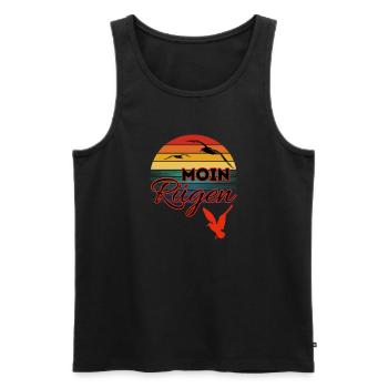 Moin Rügen avec mouette dans le style rétro île de Rügen - Débardeur bio Premium Homme - noir - Devant - Michal (187cm)