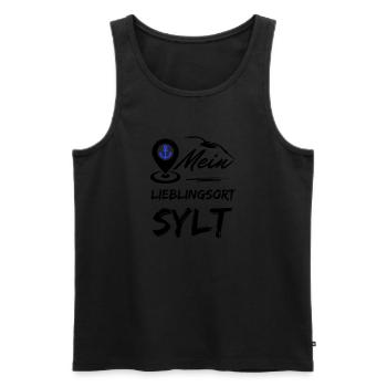 Sylt mon endroit préféré-île préférée Sylt-Möwe - Débardeur bio Premium Homme - noir - Devant - AI Model Male 178 light (178cm)
