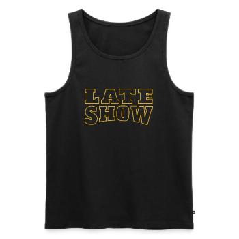 Graphique late show - Débardeur bio Premium Homme - noir - Devant - AI Model Male 178 light (178cm)