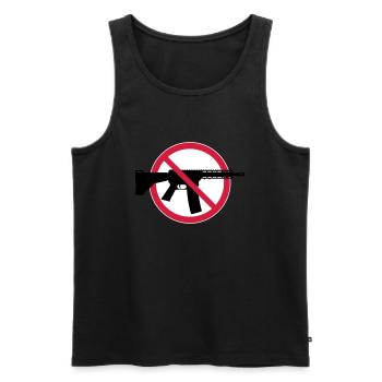 Interdiction des armes Boucliers d’interdiction (Pas d’armes Peace) 3C - Débardeur bio Premium Homme - noir - Devant - Michal (187cm)