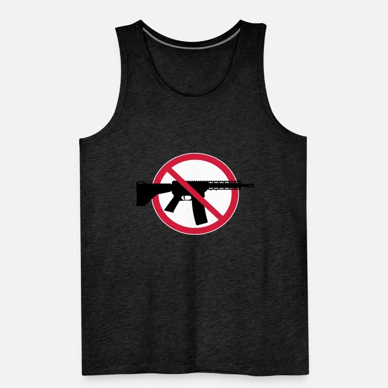 Interdiction des armes Boucliers d’interdiction (Pas d’armes Peace) 3C Débardeur bio Premium Homme