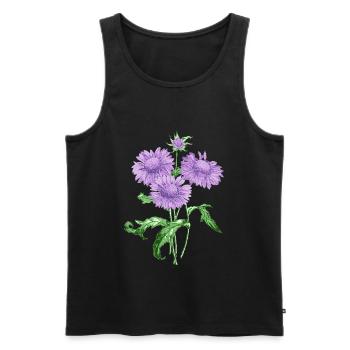 Sommerblume mit violetten Blüten - Männer Premium Bio Tank Top - Schwarz - Vorne - AI Model Male 178 light (178cm)