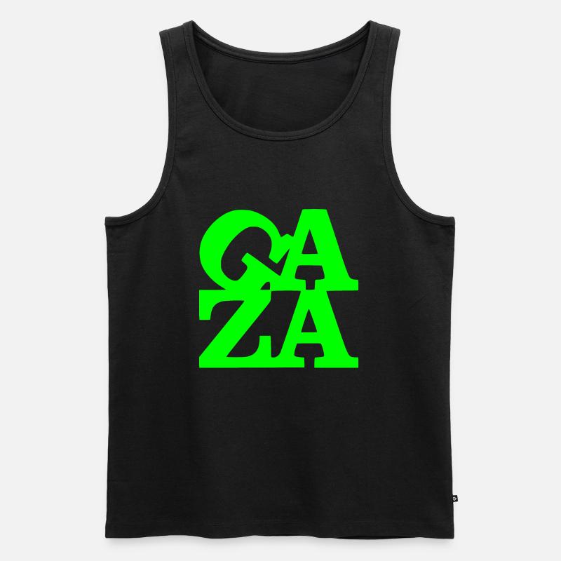 Gaza - Männer Premium Bio Tank Top - Schwarz
