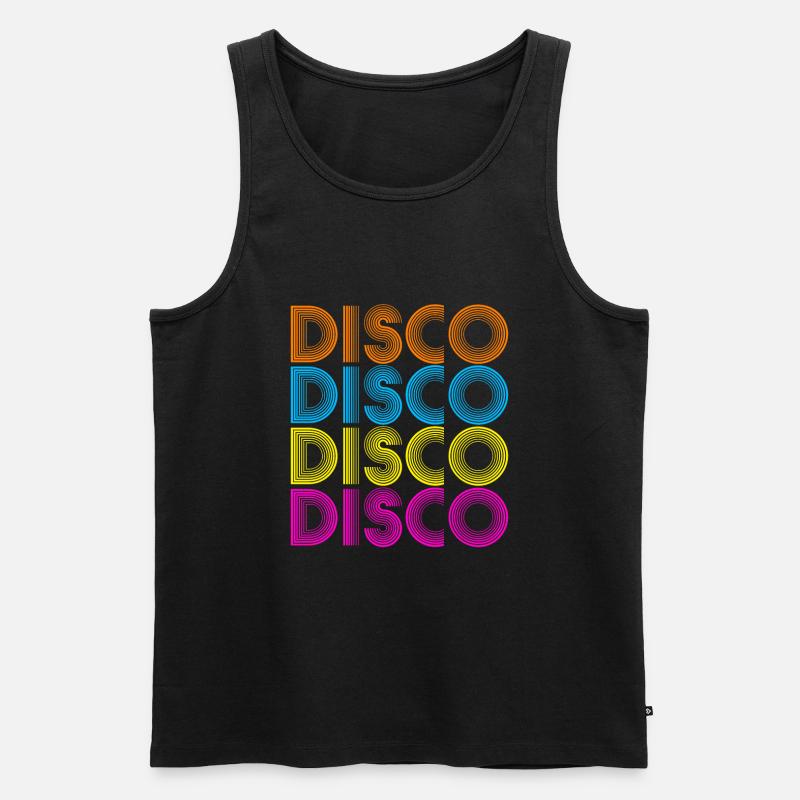 Disco Musik - Männer Premium Bio Tank Top - Schwarz