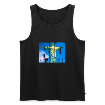 Rio de Janeiro Brasilien - Männer Premium Bio Tank Top - Schwarz - Vorne - AI Model Male 178 light (178cm)