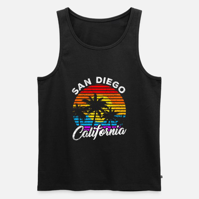 San Diego - Männer Premium Bio Tank Top - Schwarz