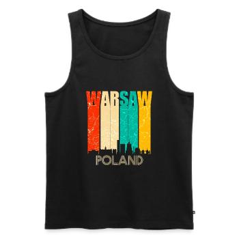 Warschau - Männer Premium Bio Tank Top - Schwarz - Vorne - AI Model Male 178 light (178cm)