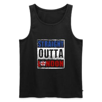 Straight Outta London - Men's Premium Organic Tank Top - black - Front - Michal (187cm)