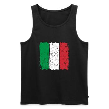 Italy flag - Men's Premium Organic Tank Top - black - Front - AI Model Male 178 light (178cm)