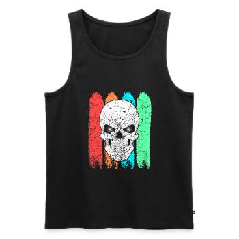 Skull colorful colored - Men's Premium Organic Tank Top - black - Front - Michal (187cm)