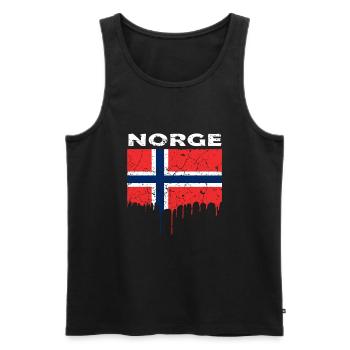 Norway flag - Men's Premium Organic Tank Top - black - Front - Michal (187cm)