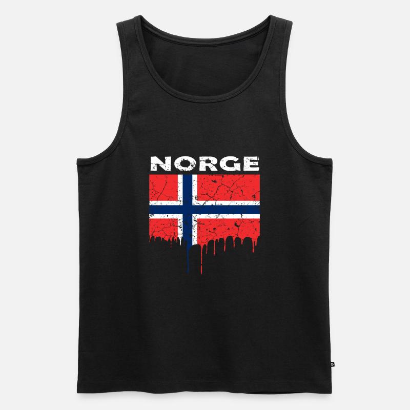 Norwegen Flagge - Männer Premium Bio Tank Top - Schwarz