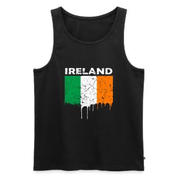 Irlande Pavillon - Débardeur bio Premium Homme - noir - Devant - AI Model Male 178 light (178cm)