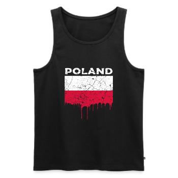 Poland Flag - Men's Premium Organic Tank Top - black - Front - AI Model Male 178 light (178cm)