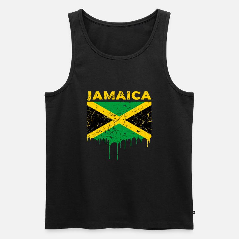 Jamaika Flagge - Männer Premium Bio Tank Top - Schwarz