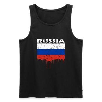 La russie - Débardeur bio Premium Homme - noir - Devant - Michal (187cm)