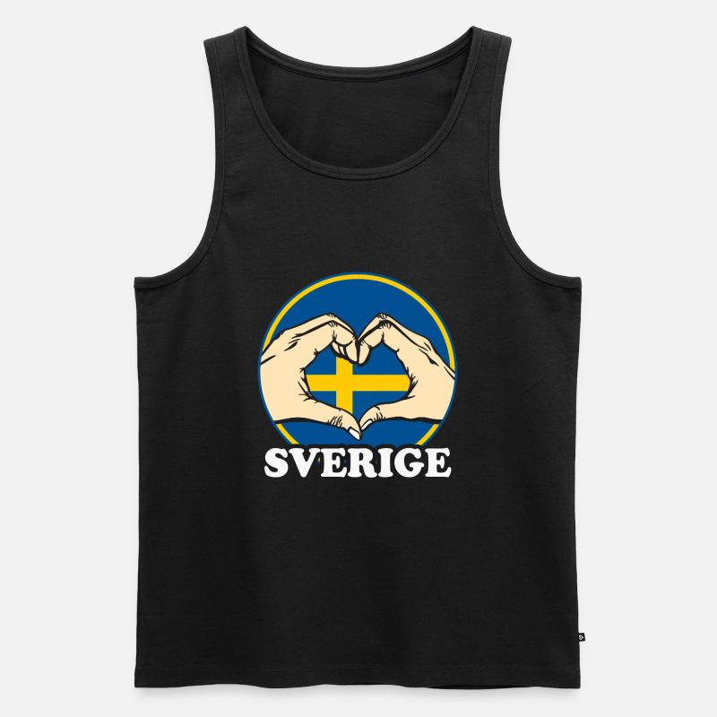 Schweden - Männer Premium Bio Tank Top - Schwarz