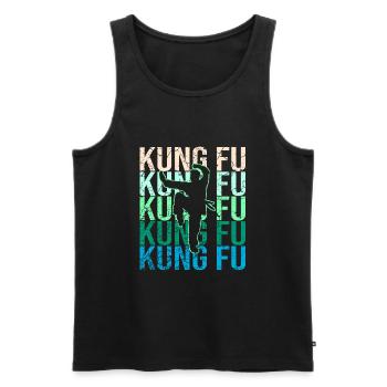 Kung Fu - Débardeur bio Premium Homme - noir - Devant - Michal (187cm)