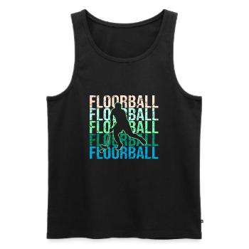 Floorball - Männer Premium Bio Tank Top - Schwarz - Vorne - Michal (187cm)