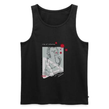 Contagion risk - Men's Premium Organic Tank Top - black - Front - AI Model Male 178 light (178cm)