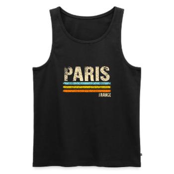Paris - Débardeur bio Premium Homme - noir - Devant - AI Model Male 178 light (178cm)