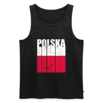 Poland - Men's Premium Organic Tank Top - black - Front - AI Model Male 178 light (178cm)