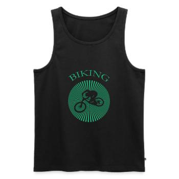 Biking - Männer Premium Bio Tank Top - Schwarz - Vorne - Michal (187cm)