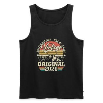 Original Vintage Geburtstag Geschenkidee 2020 - Männer Premium Bio Tank Top - Schwarz - Vorne - AI Model Male 178 light (178cm)