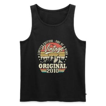 Vintage Original Geburtstag Geschenkidee 2010 - Männer Premium Bio Tank Top - Schwarz - Vorne - Michal (187cm)