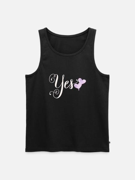 Ja, ich will - Männer Premium Bio Tank Top - Schwarz