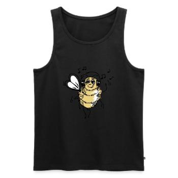 Musical bee is dancing - Men's Premium Organic Tank Top - black - Front - AI Model Male 178 light (178cm)