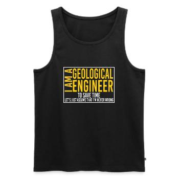 Geological engineer -funny Geological engineer - Men's Premium Organic Tank Top - black - Front - AI Model Male 178 light (178cm)