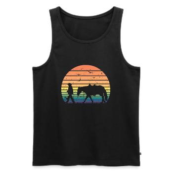 Retro Vintage Horseman Horse Lover Equestrian Gift - Men's Premium Organic Tank Top - black - Front - Michal (187cm)