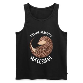 Flexible Adaptable Successful Pangolin - Men's Premium Organic Tank Top - black - Front - AI Model Male 178 light (178cm)