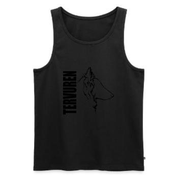 Belgian TERVUREN Profile Dogs Dog Wilsigns - Men's Premium Organic Tank Top - black - Front - Michal (187cm)