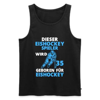 Eishockey 35 Jahre Eishockeyspieler 35 Geburtstag - Männer Premium Bio Tank Top - Schwarz - Vorne - AI Model Male 178 light (178cm)