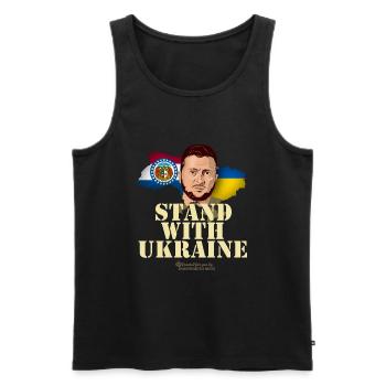 Ukraine Missouri Unterstützer Design - Männer Premium Bio Tank Top - Schwarz - Vorne - AI Model Male 178 light (178cm)